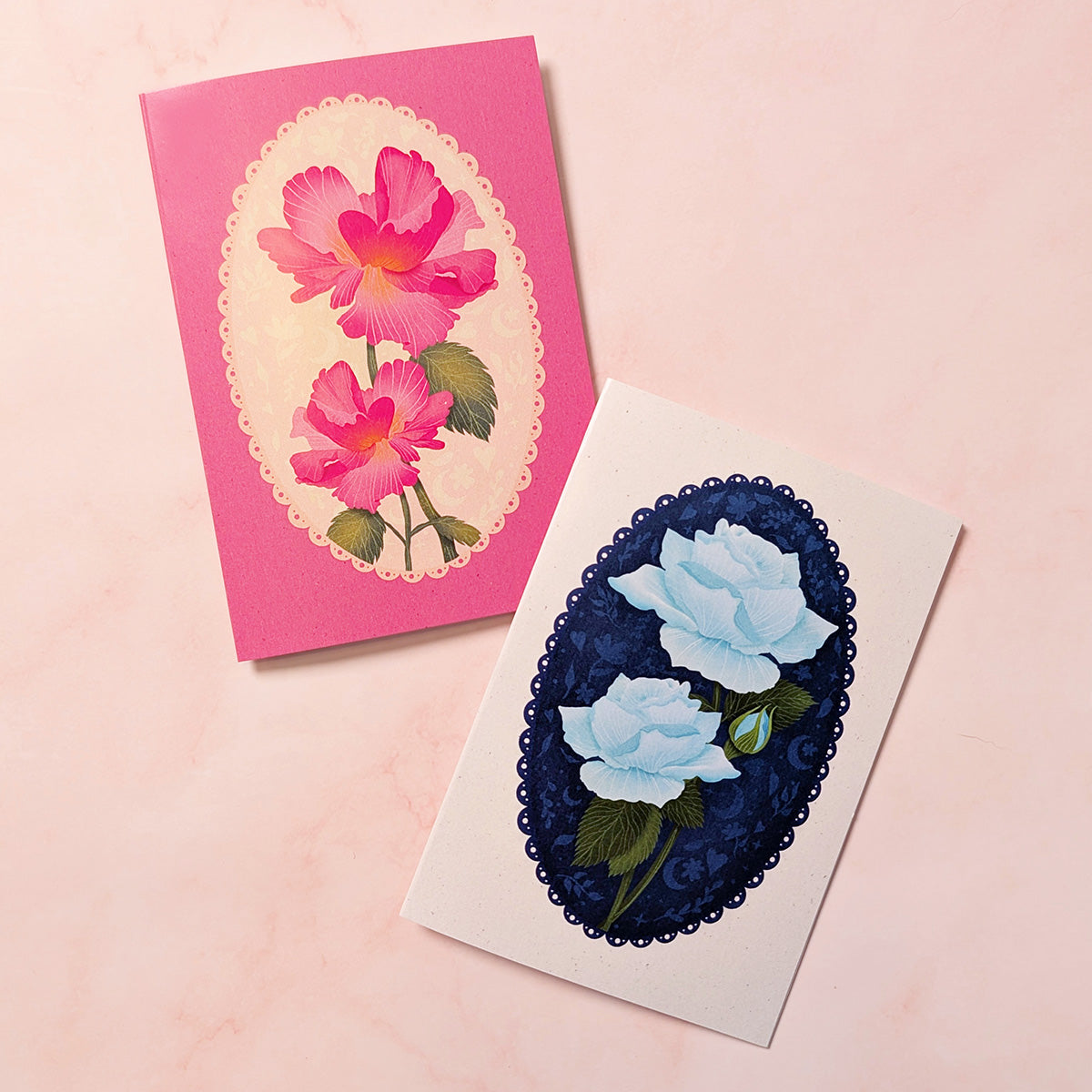 Éclosion Bleue | Mini carte de vœux florale