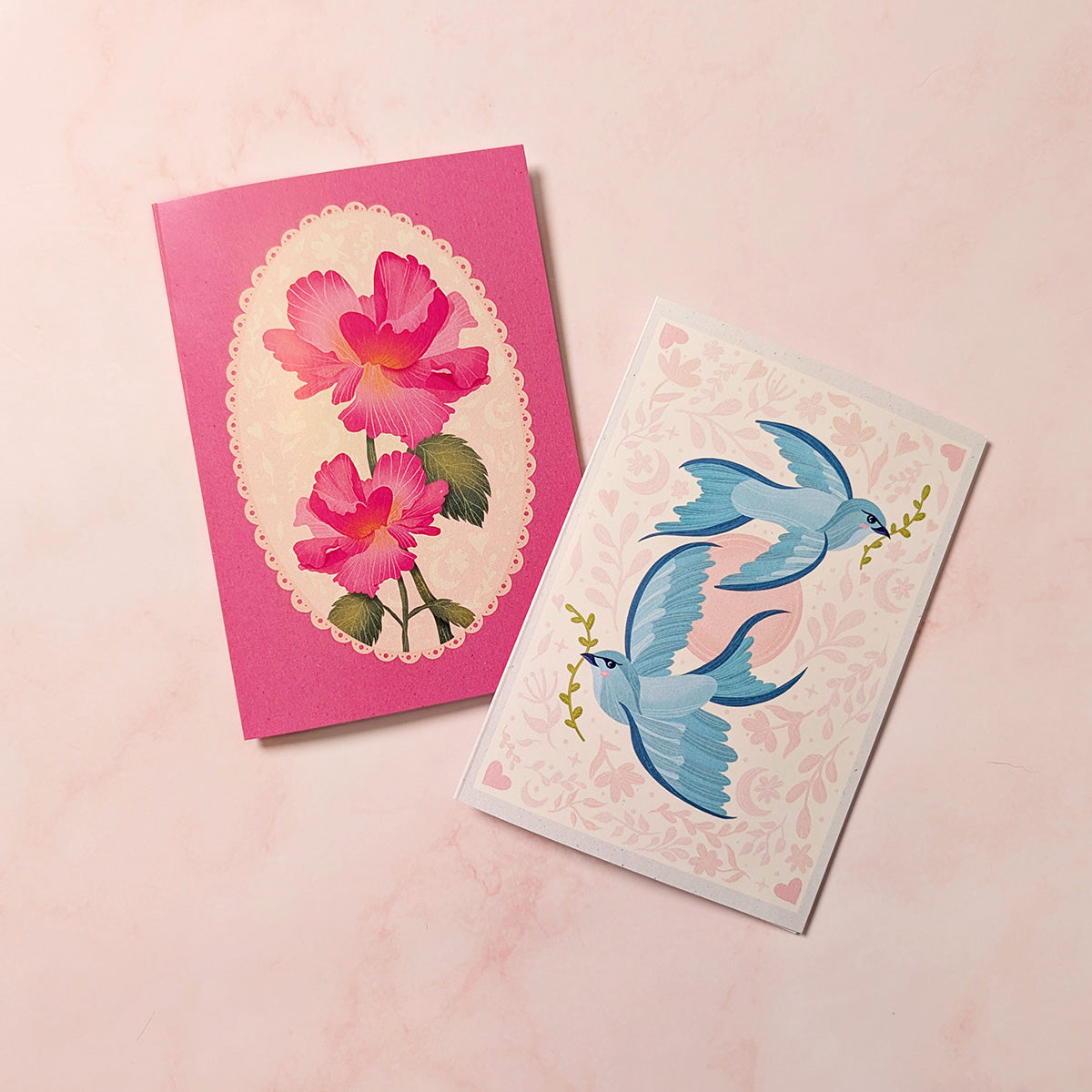 Pétales Roses | Mini Carte de Vœux Florale