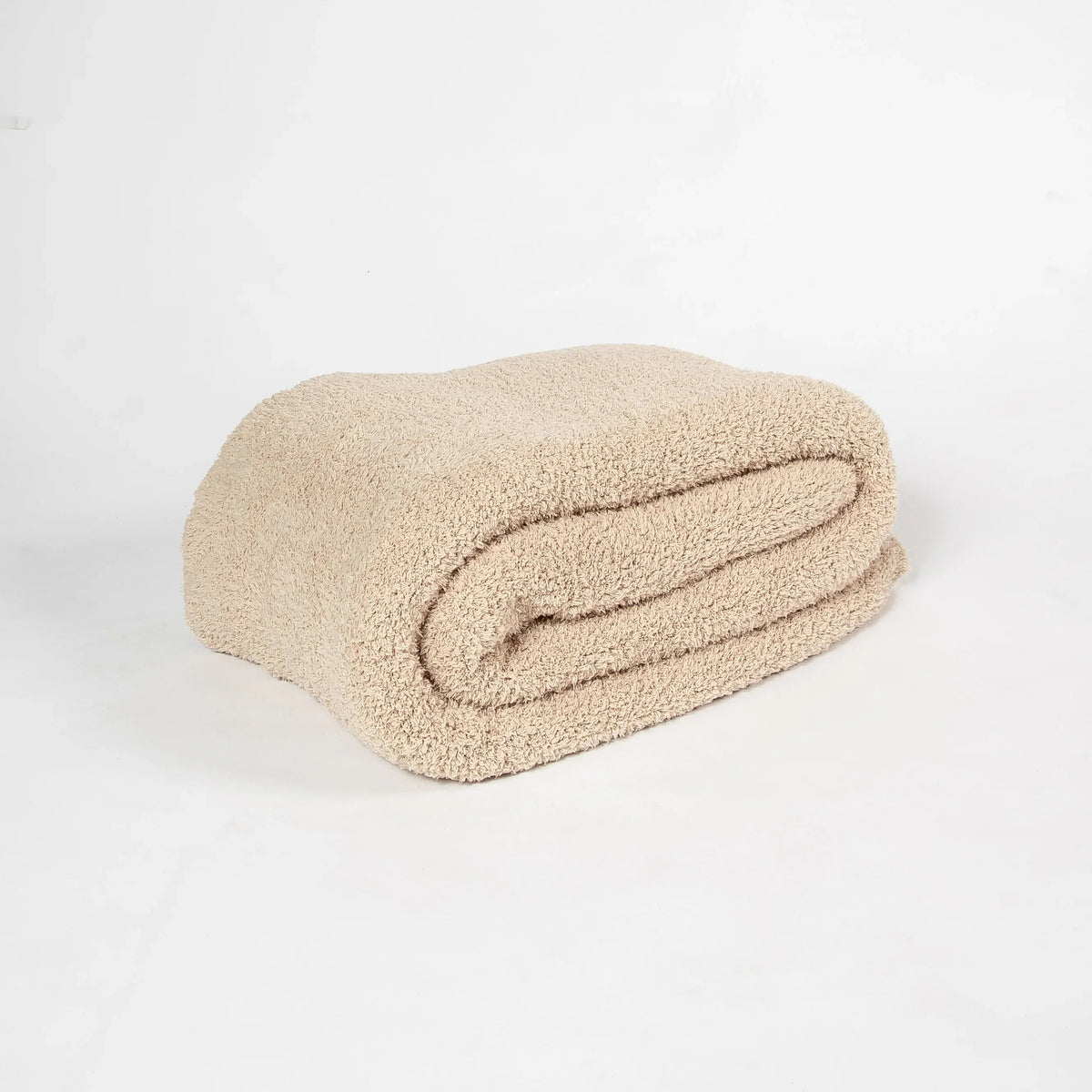 Jeté de lit rallongé imprimé double couche uni beige chamois