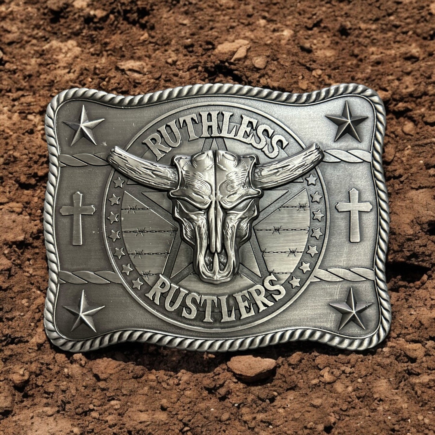 Boucle de ceinture Ruthless Rustlers Marshal | Argent antique