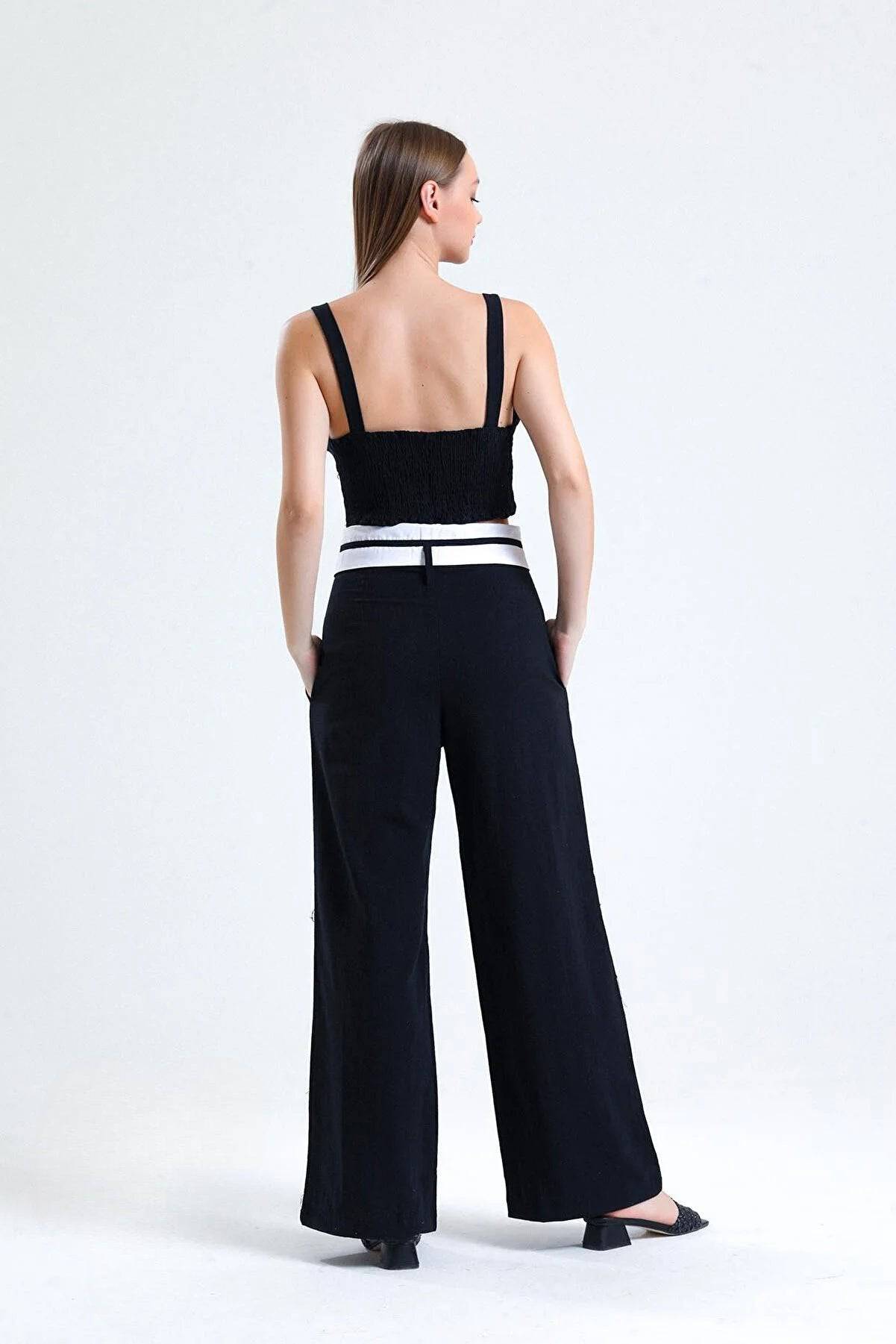 Haut court en tissu 100 % biologique - Noir