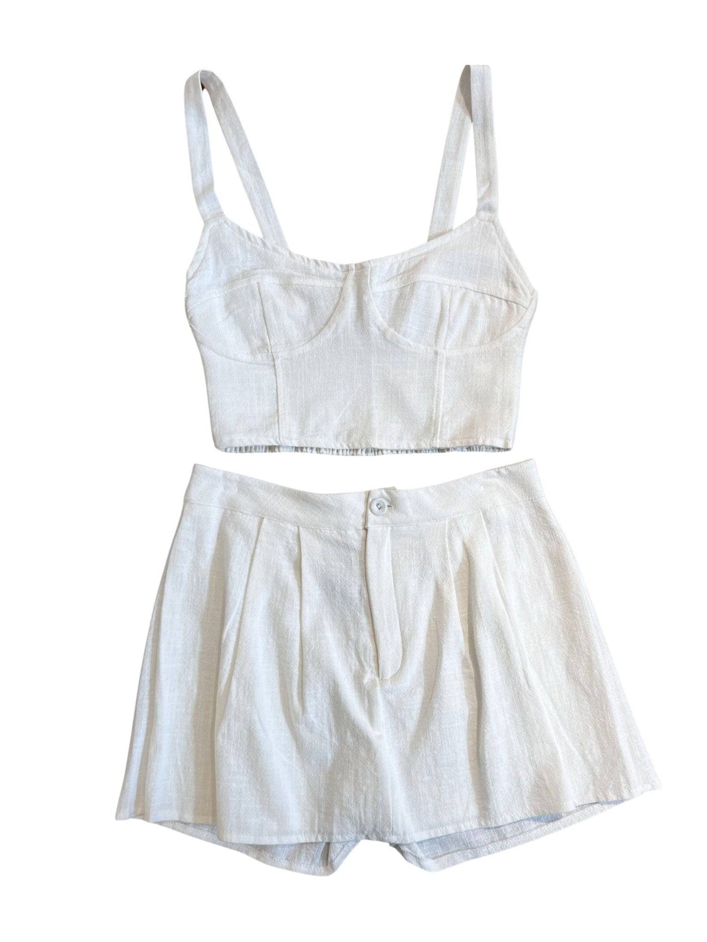 Haut court en tissu 100 % biologique - Blanc