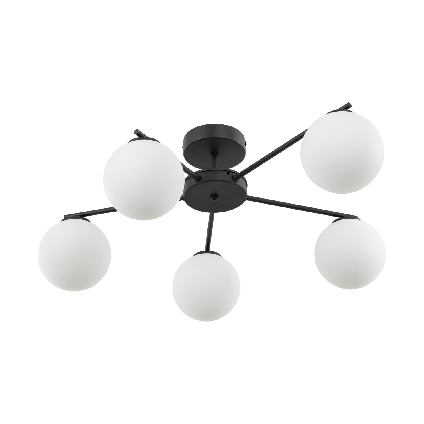 Plafonnier ELTON noir 5 lumières de style scandinave pour salon, chambre et couloir
