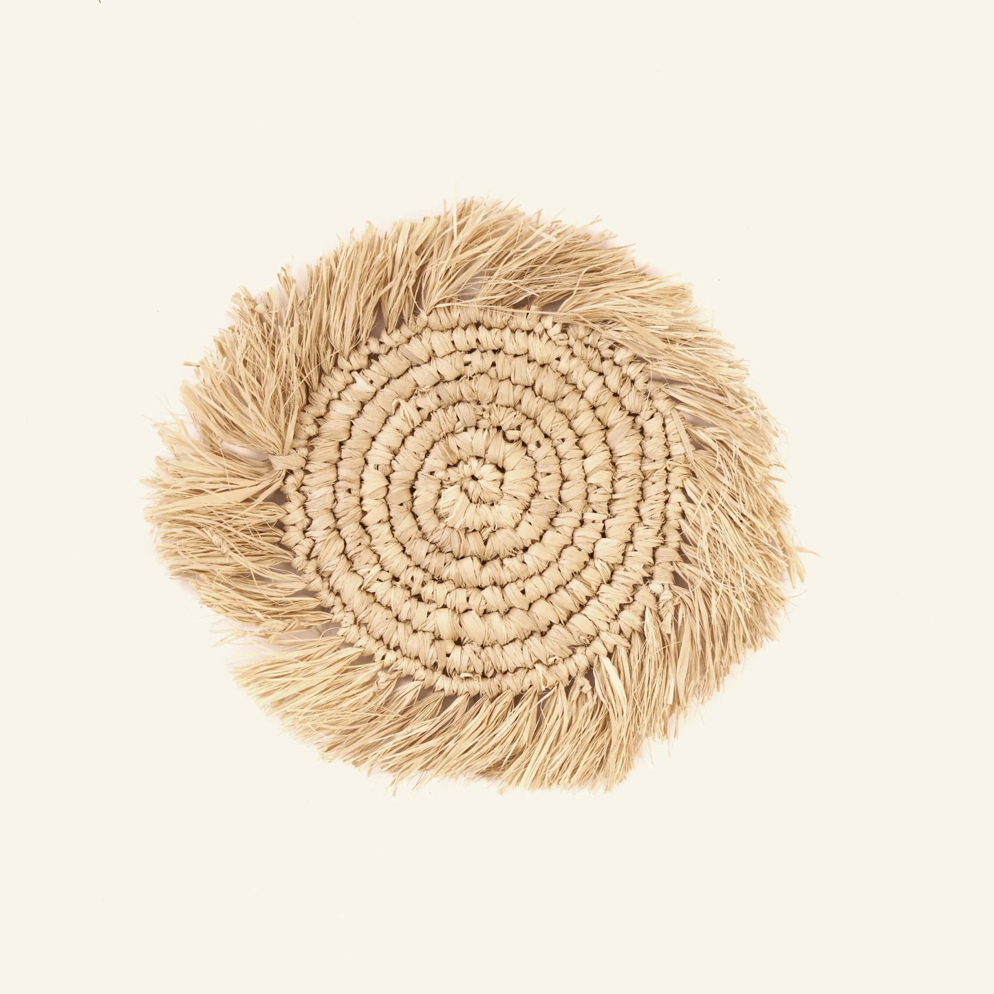 Fringe Raffia Coaster - Natural