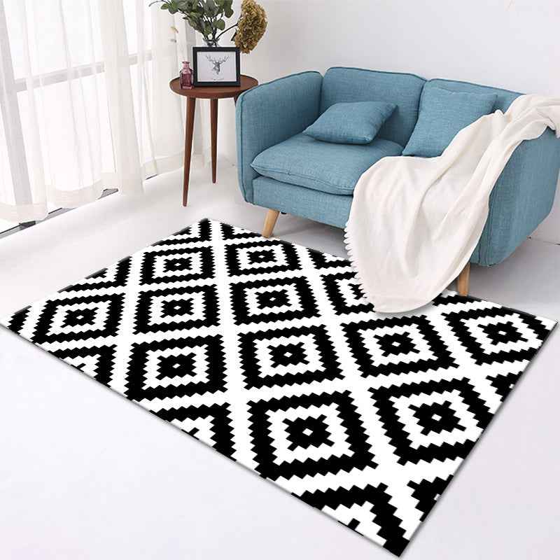 Tapis de salon style nordique – Moquette moderne en polyester pour chambre, salon et décoration intérieure