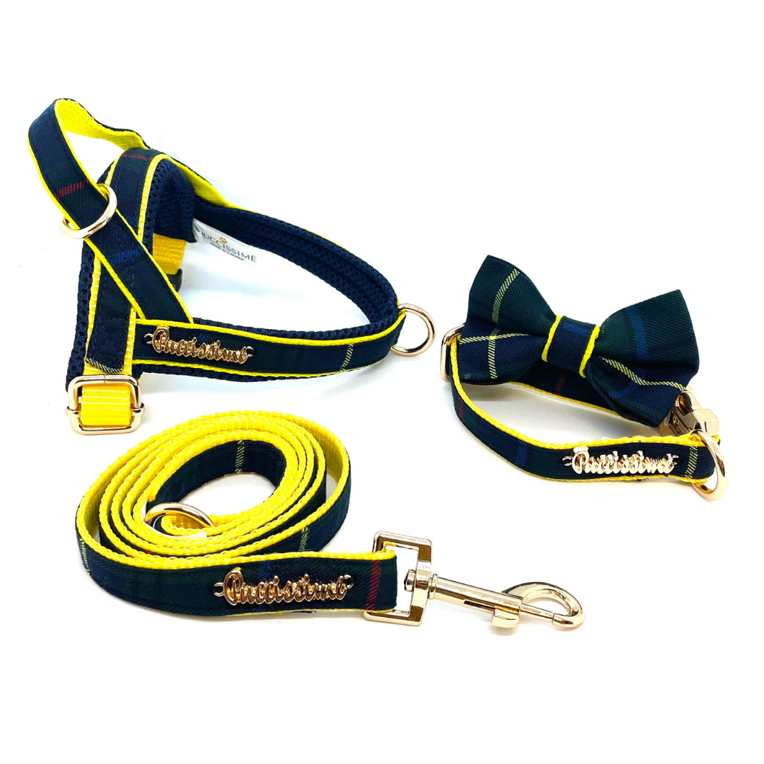 Harnais pour chien à enfiler motif tartan écossais