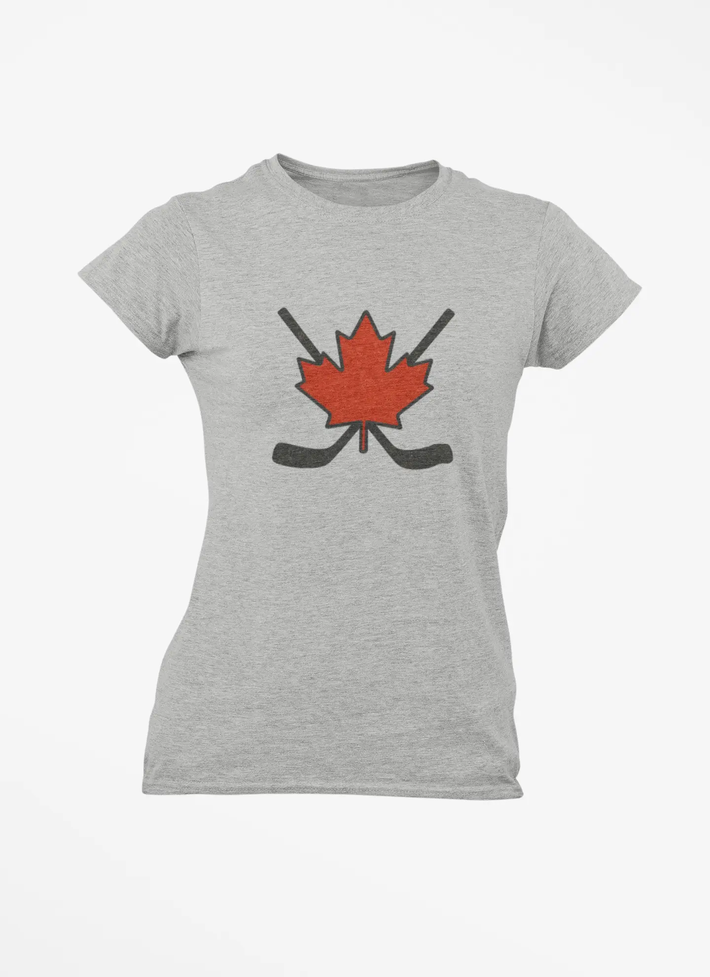 T-shirt en jersey de femme Maple Leaf Bâtons de hockey – Fierté canadienne du hockey
