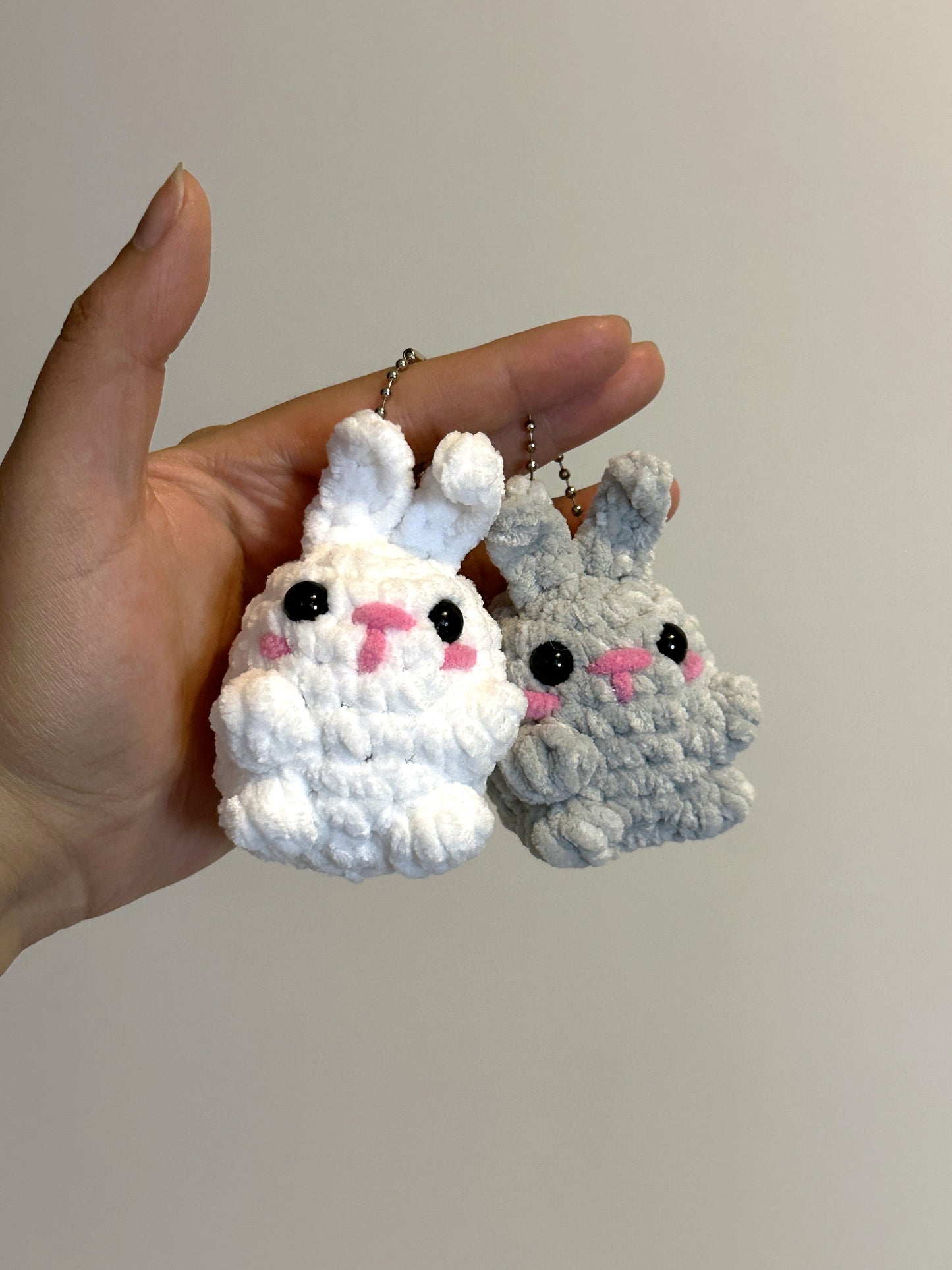 Handmade Crochet Bunny Keychain – Rabbit Charm