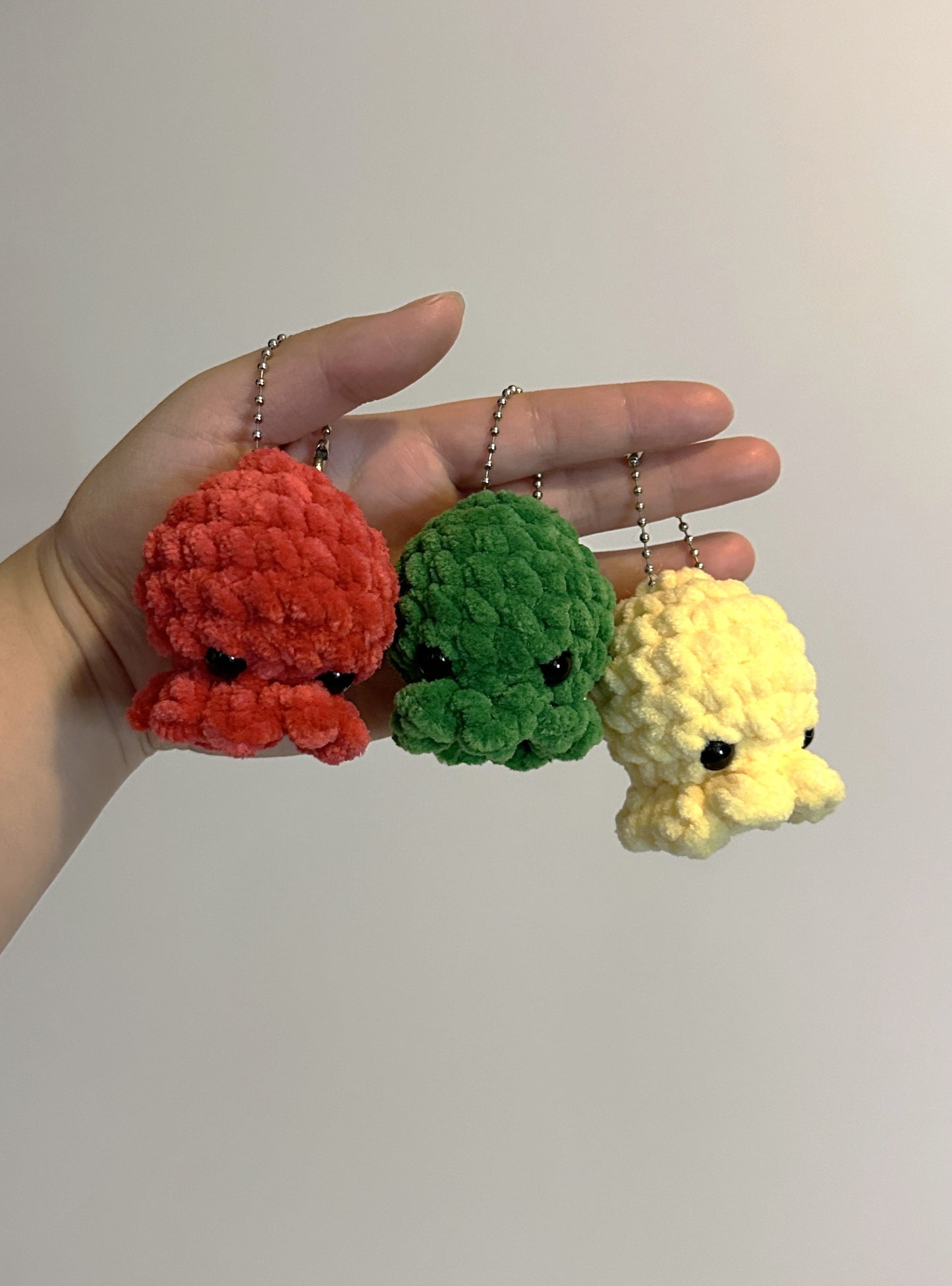 Handmade Crochet Octopus Keychain Charm