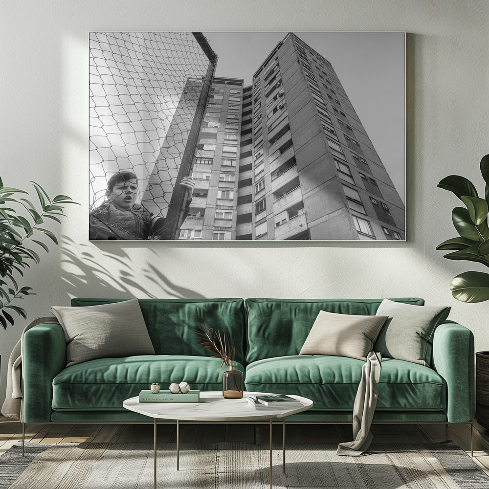 Art mural Le garçon derrière la clôture