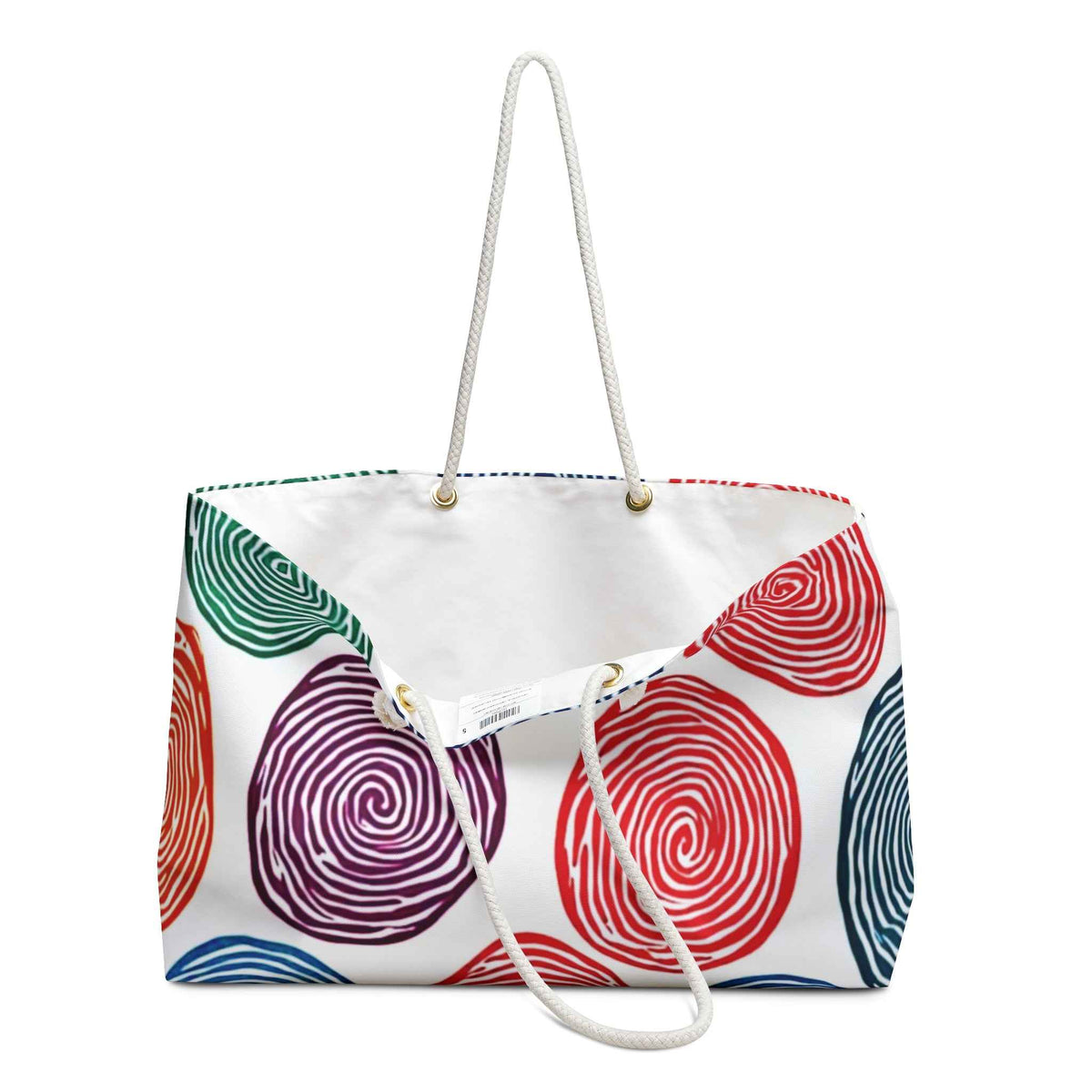 Sac de Voyage Week-end Cercles Spirales Colorés | Grand Sac Fourre-tout Plage Voyage | Maman Occupée | Cadeau Fête des Mères