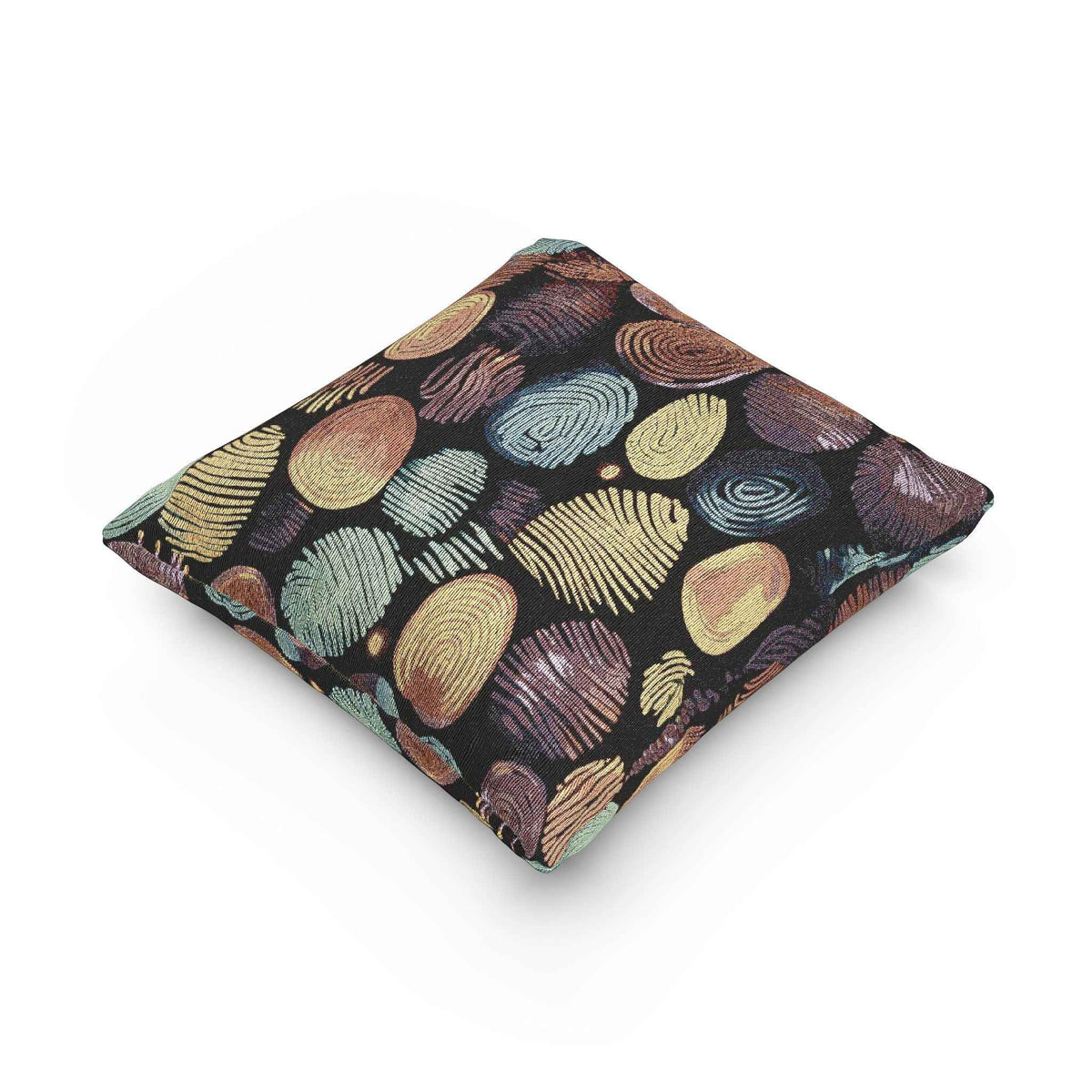 Oreiller tissé en tapisserie galet abstrait | Coussin décoratif à motif de pierres multicolores