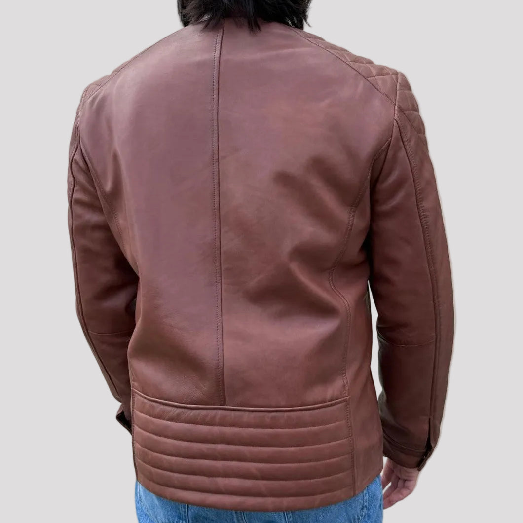Blouson en cuir d'agneau Alvin pour homme BOL avec capuche amovible