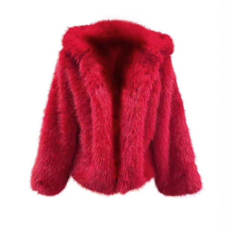 Manteau en fausse fourrure pour femme – Veste épaisse et chaude en fourrure pour l'automne et l'hiver