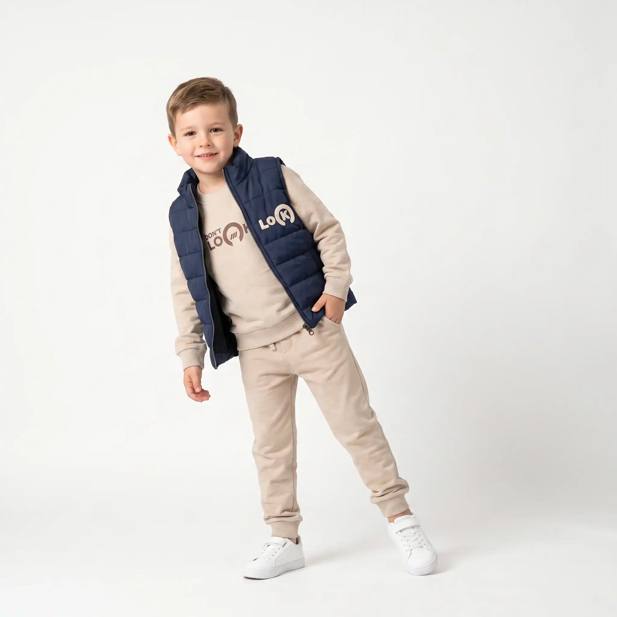 Don't Look Puffer Vest Set