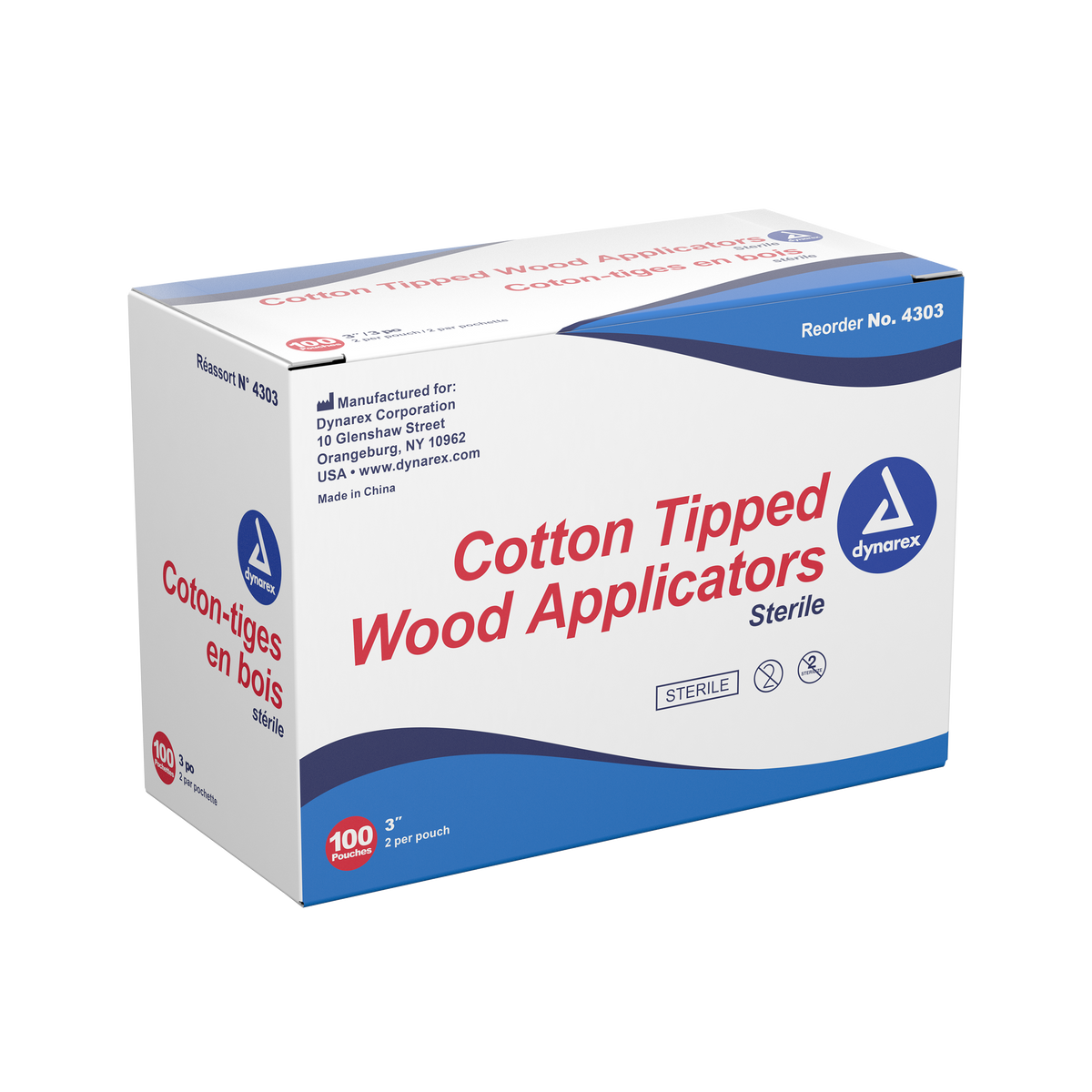 Cotton Tipped Applicator, Sterile, Single End - 3''