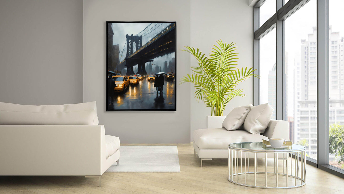 Décoration murale-Horizon stylisé du pont de New York-Impression sur toile
