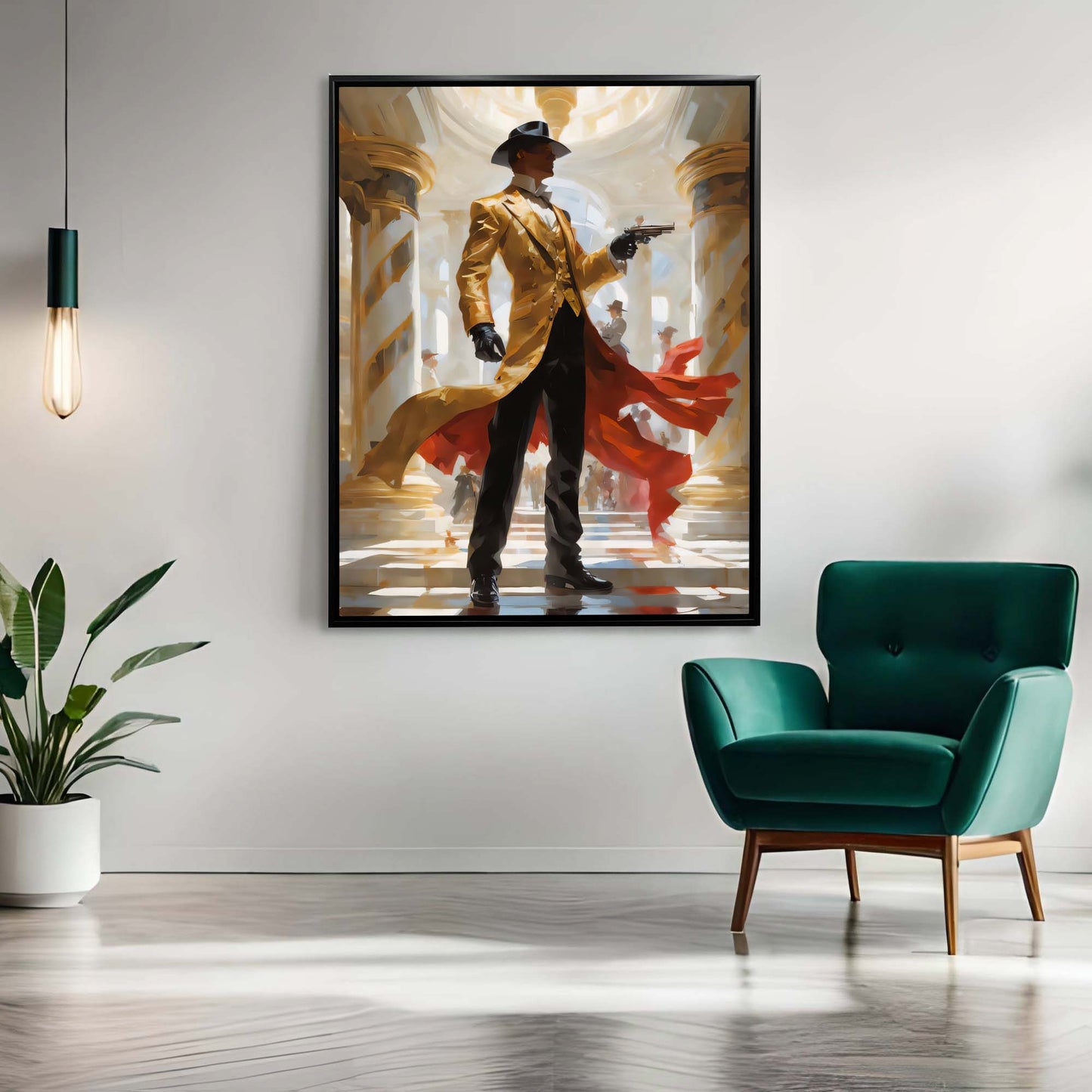 Art mural-Retour vers le futur - Le pistolero - Toile imprimée - Décoration artistique