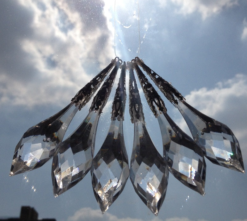 Acrylic Christmas Icicle Ornaments – 6pc Sparkling Tree Pendants