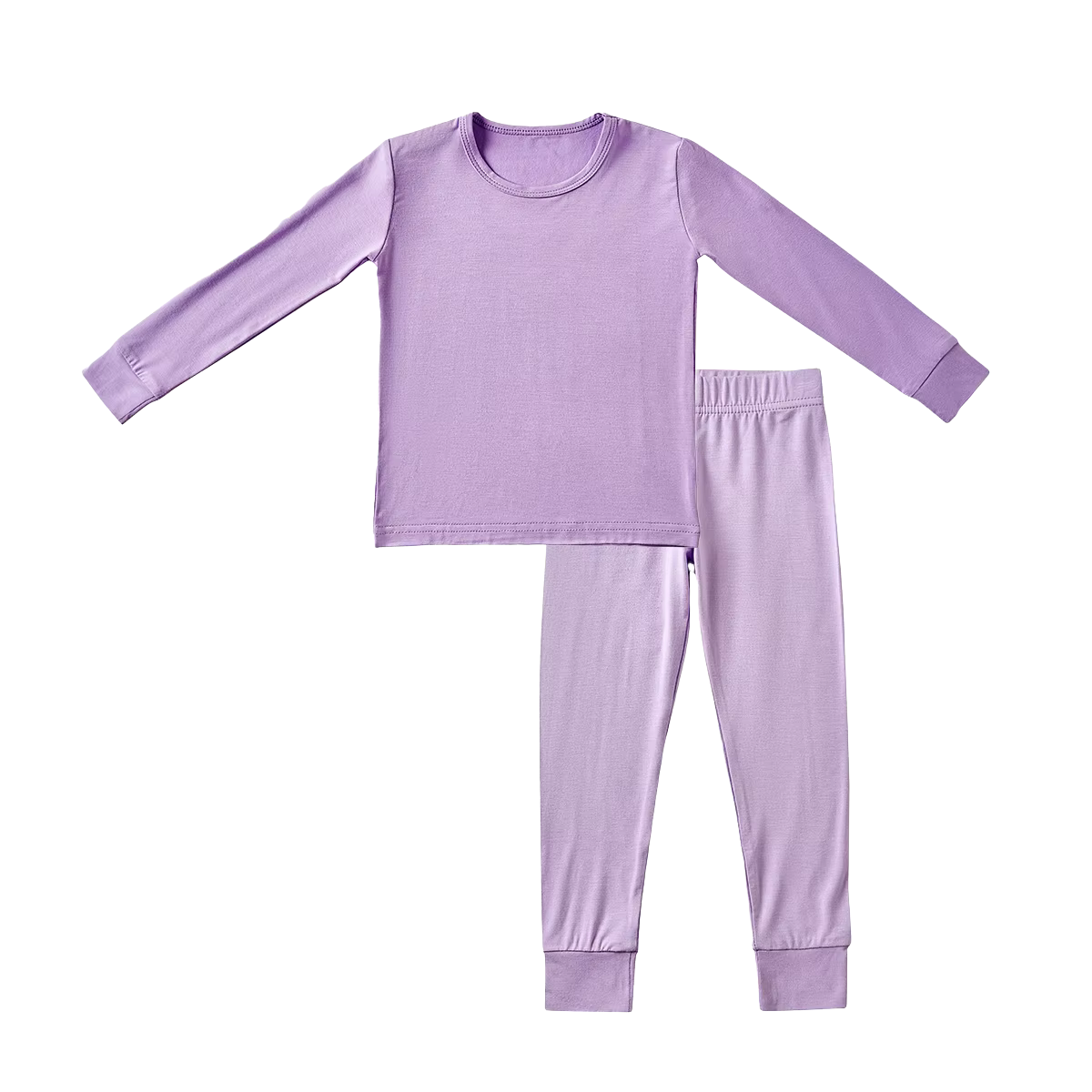 Lilas - Ensemble manches longues/pantalon assorti en bambou pour le sommeil et le jeu