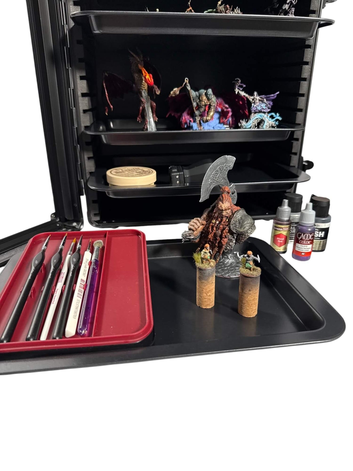 Vitrine d'exposition EVORETRO pour figurines avec 5 plateaux magnétiques