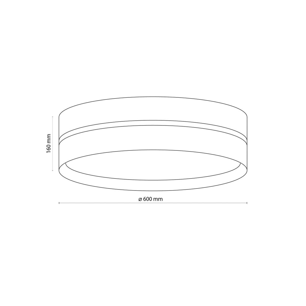 Linobianco Natural Linen Large Flush Mount Ceiling Light for Bedroom, Hallway & Living Room
