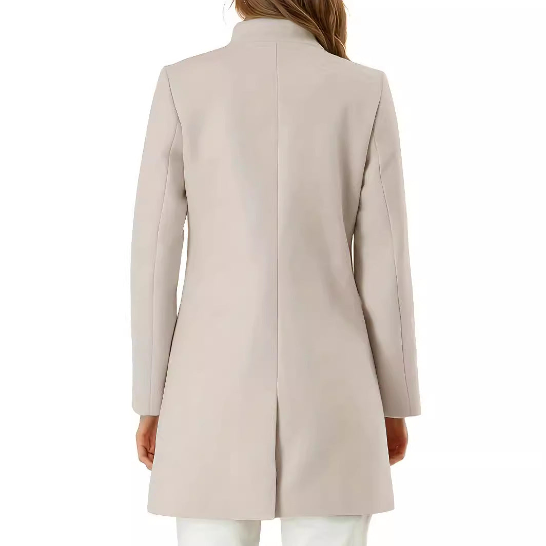 Manteau d'hiver uni pour femme – Veste décontractée chaude à manches longues pour l'automne et l'hiver