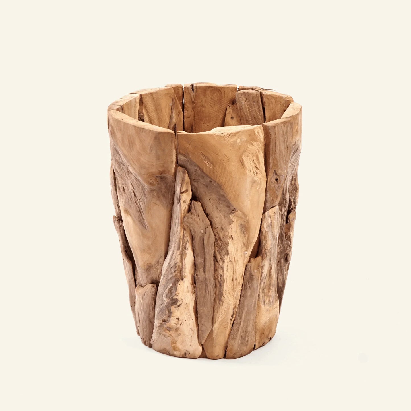 Pot en retailles de teck recyclé