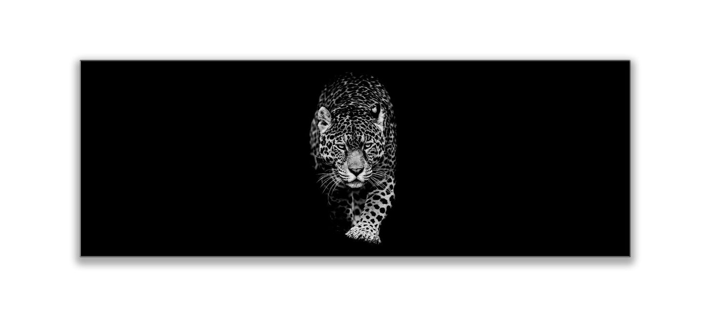 Léopard en noir et blanc 183 x 61 cm
