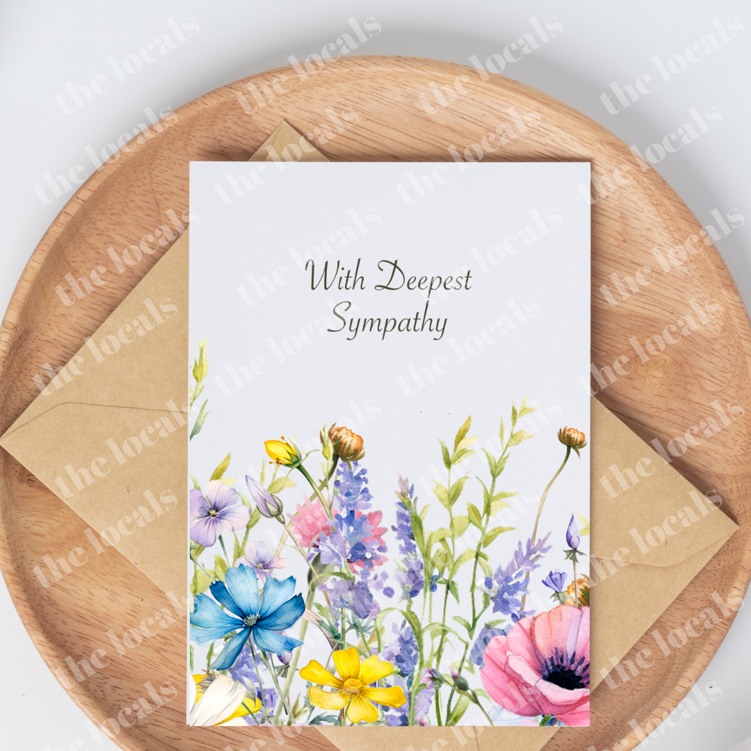 With Deepest Sympathy Floral Greeting Card
