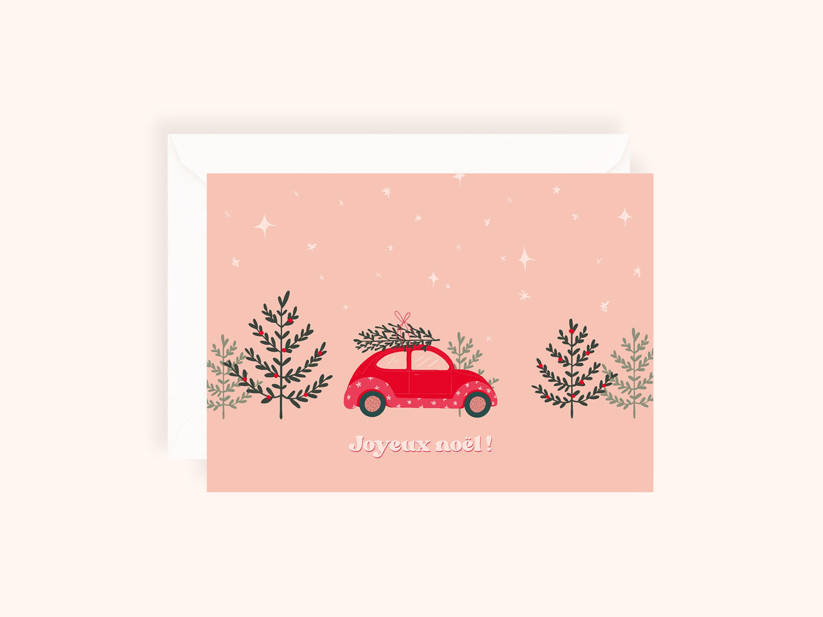 Carte de Noël pliée - format 5x7"