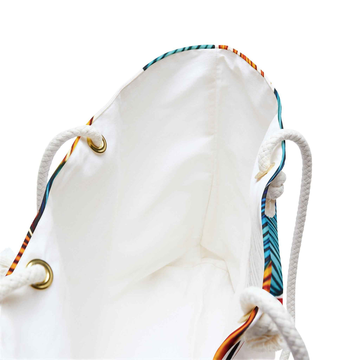 Sac de voyage à motif feuilles tropicales | Palmier bleu sarcelle orange, grand cabas