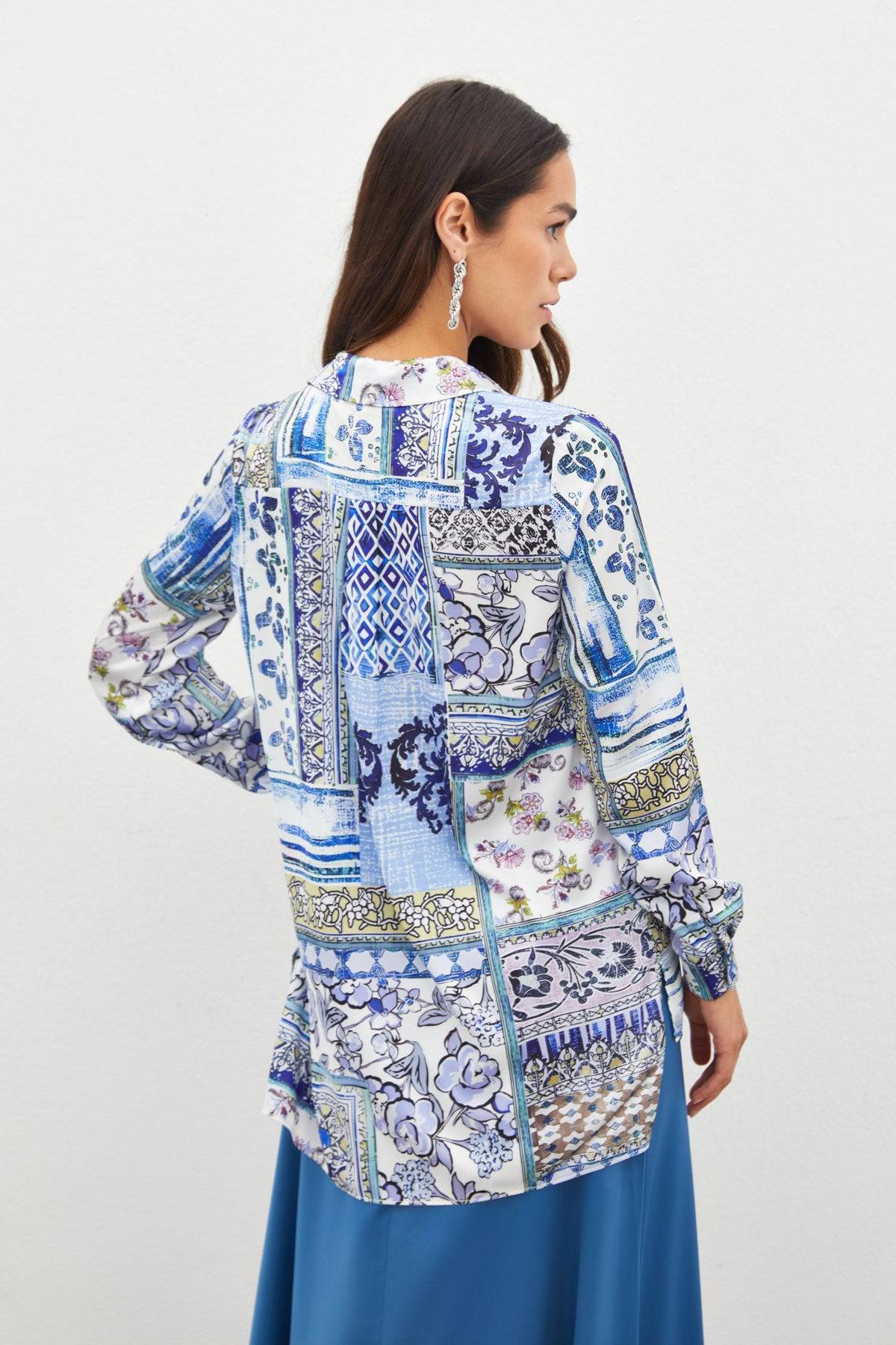 Chemise classique à motifs - Bleu