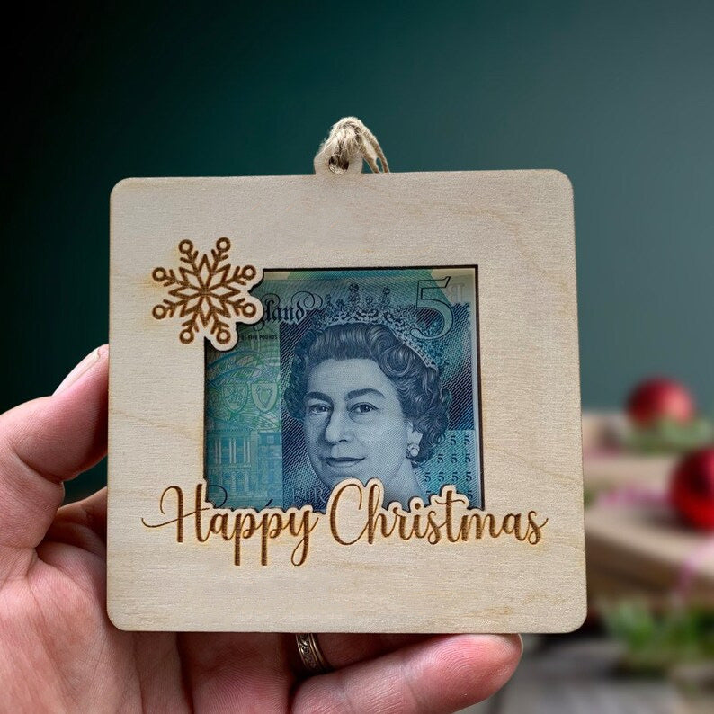 Christmas Cash Gift Ornaments Wooden Creativity