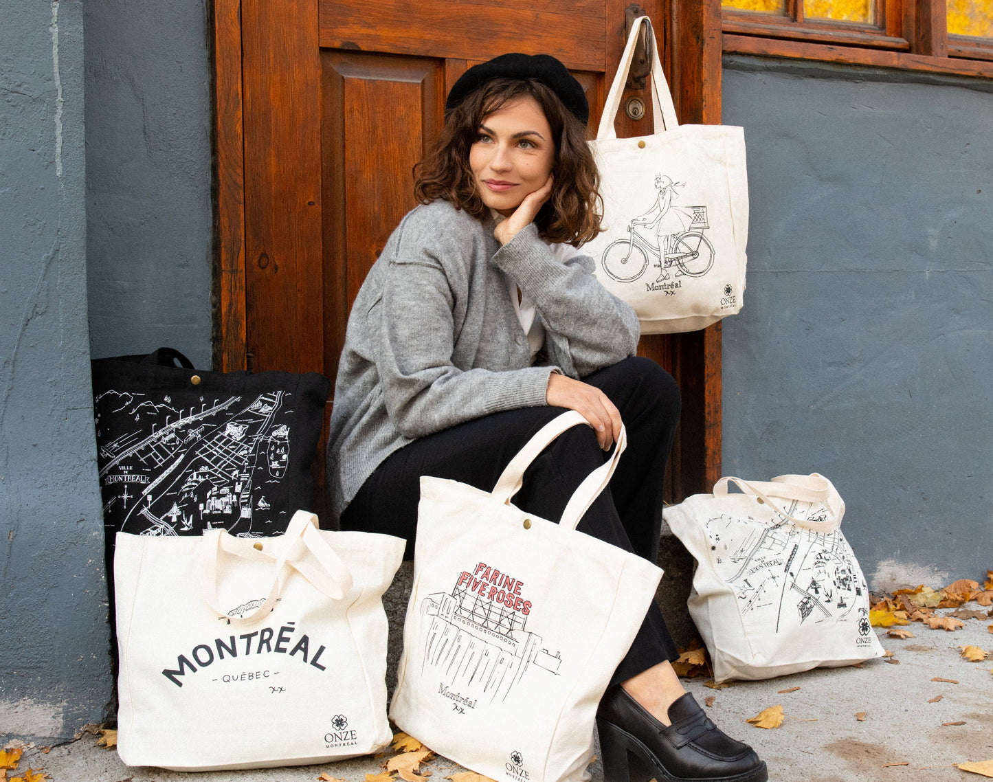 Sac fourre-tout Montréal Québec Illustration Toile