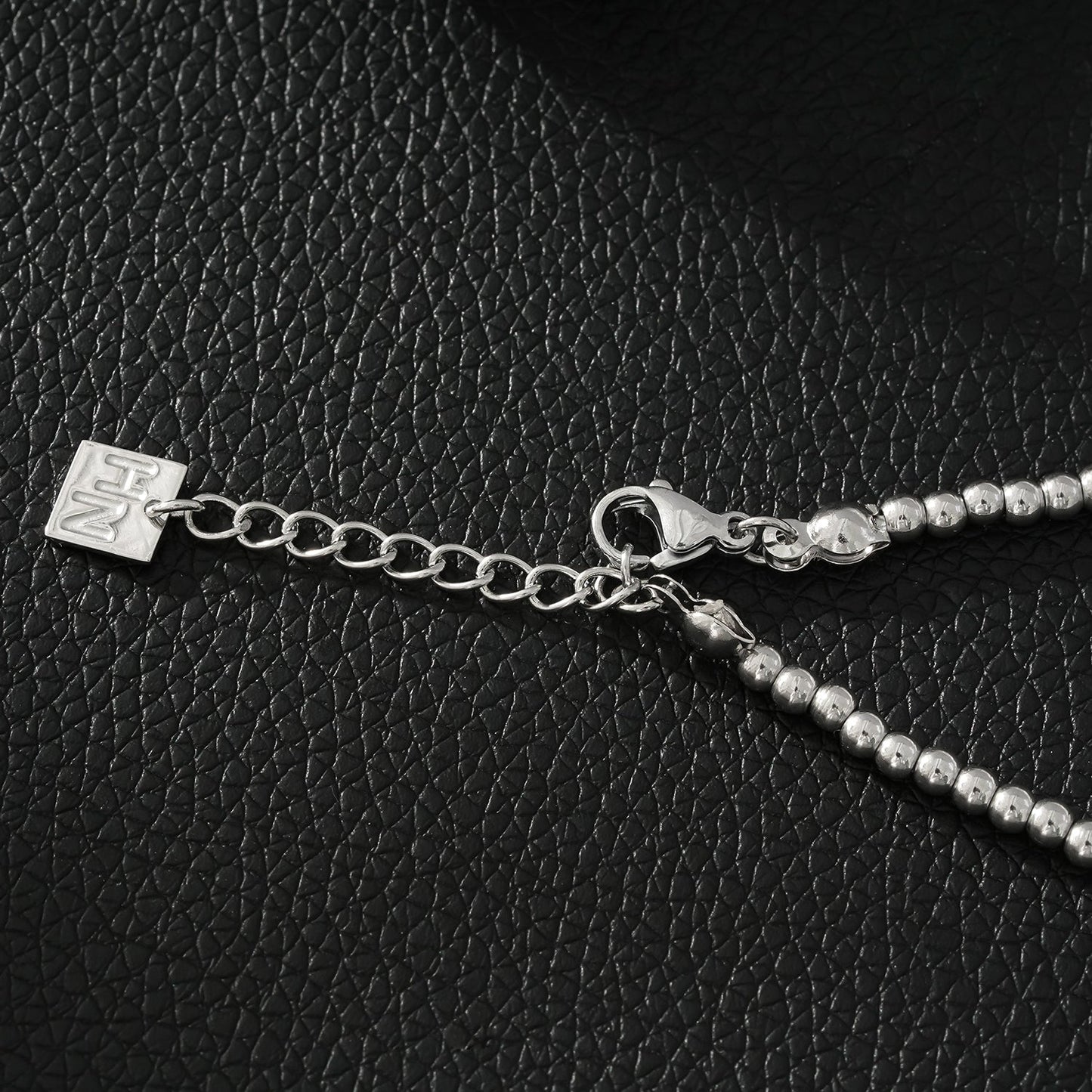 Style ANNABETH: Bracelet Chaîne Or Blanc (ton Argent) Double Perle Fusion