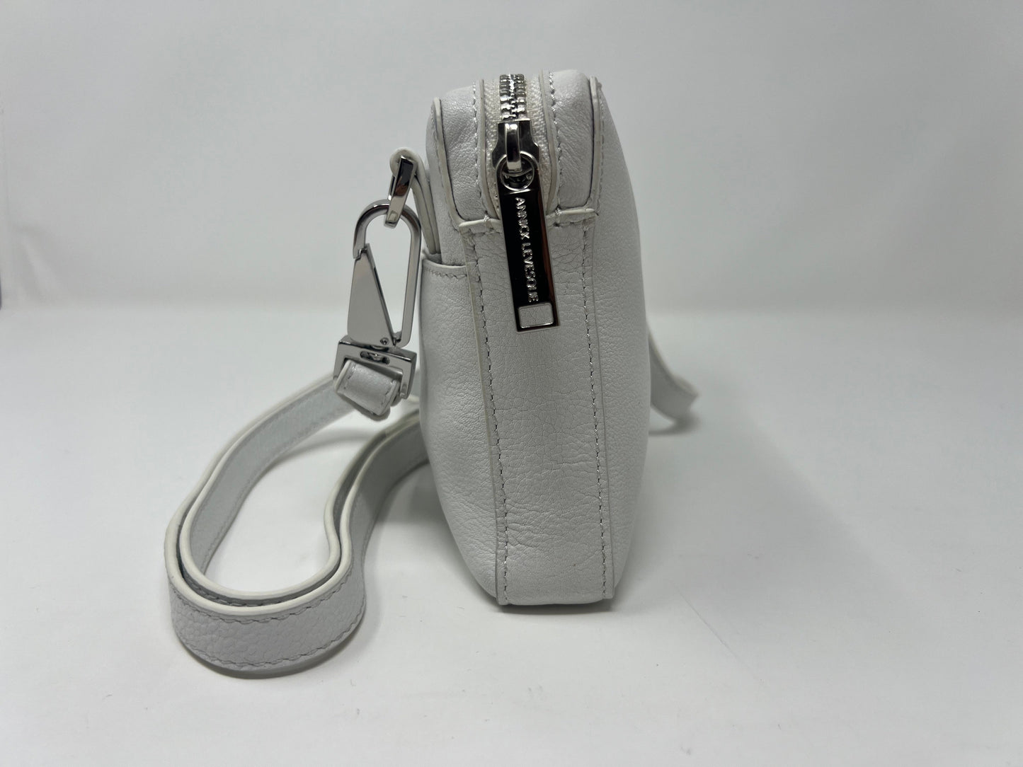 Small Annie White Leather Crossbody Bag