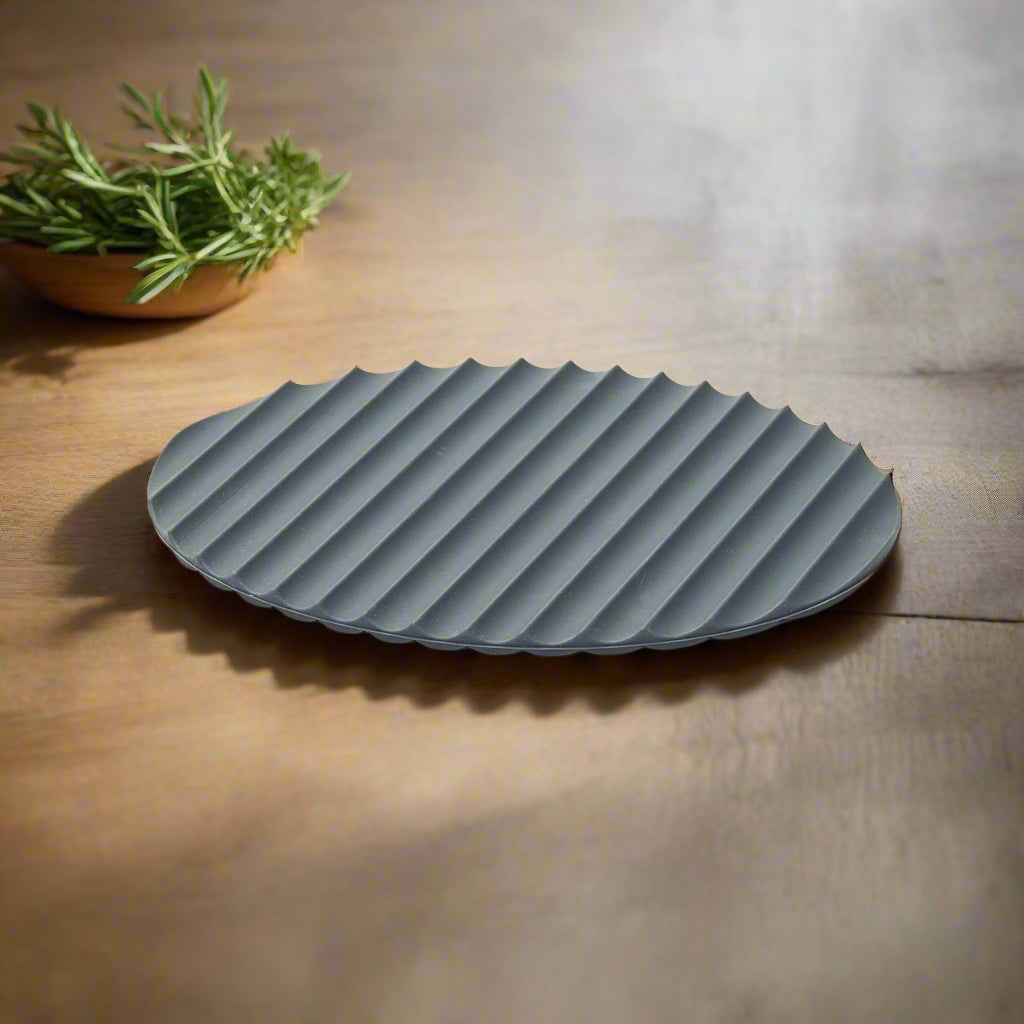 Eatoco Nami Silicone Slip Pot Holder Mat - Heat-Resistant & Non-Slip - Dark Grey