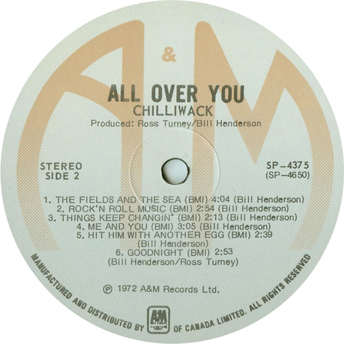 Chilliwack – All Over You - Original de 1974 - Bonne affaire !