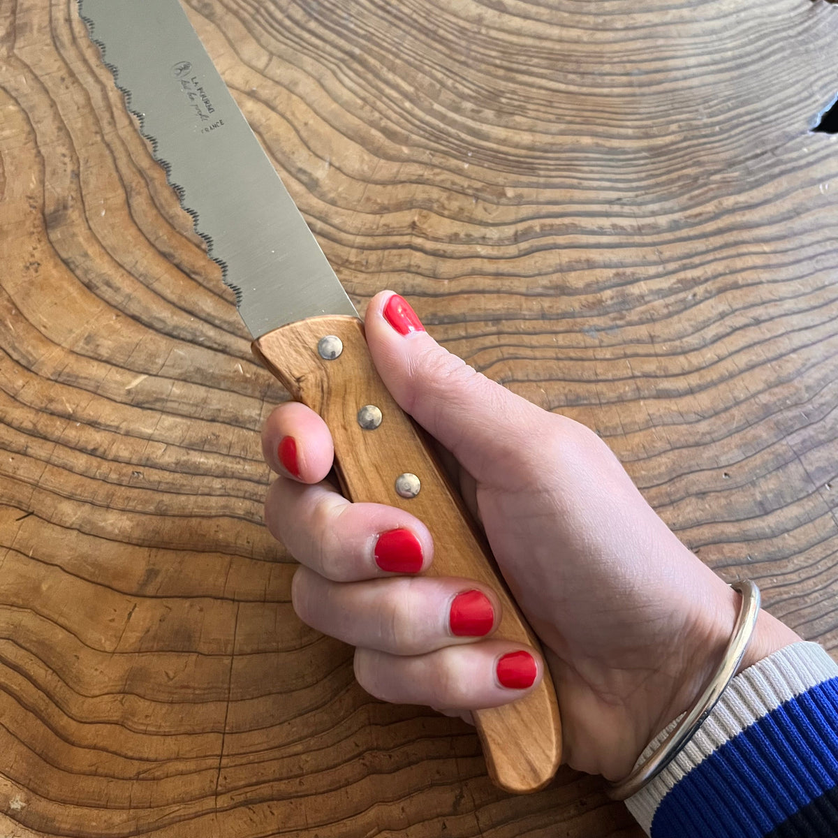 Bread Knife – Olive Wood Handle - 20 cm
