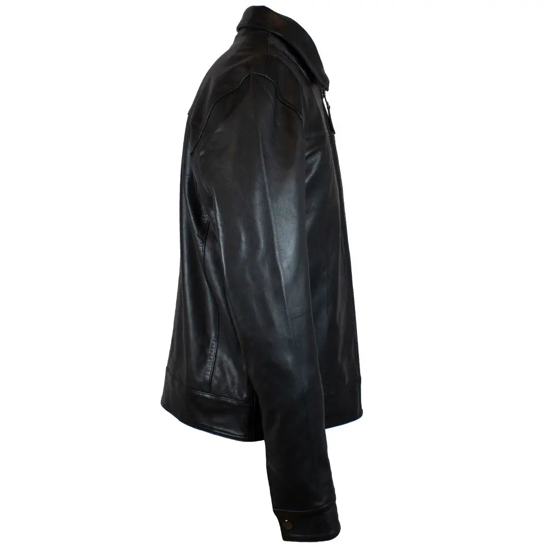 Blouson en cuir zippé classique Quantum pour homme BOL