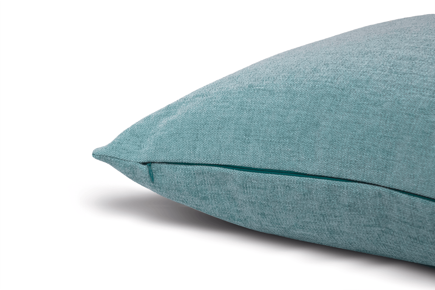 Housse de coussin bleue en chenille