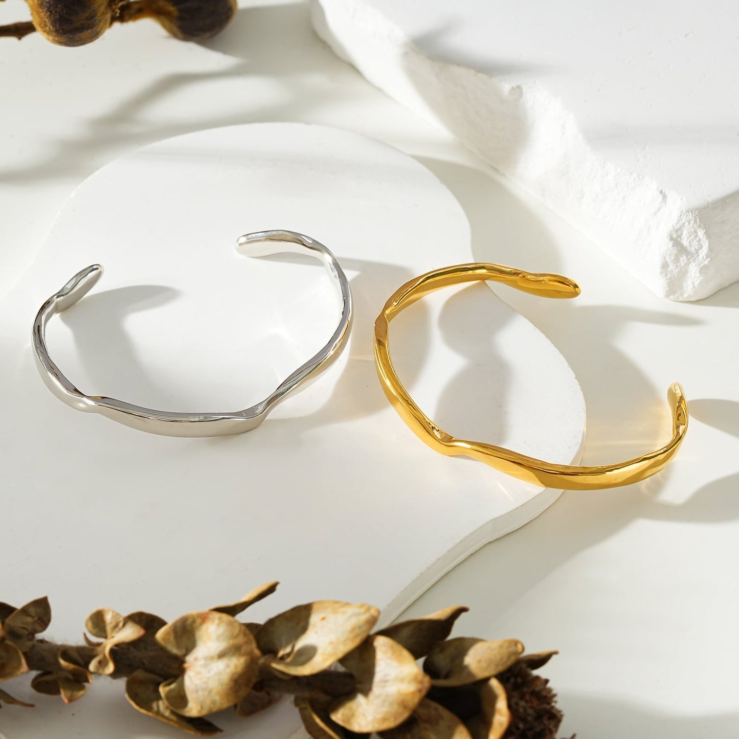 CHANBA Argent (Or Blanc) : Bracelet forme abstraite Avant-garde