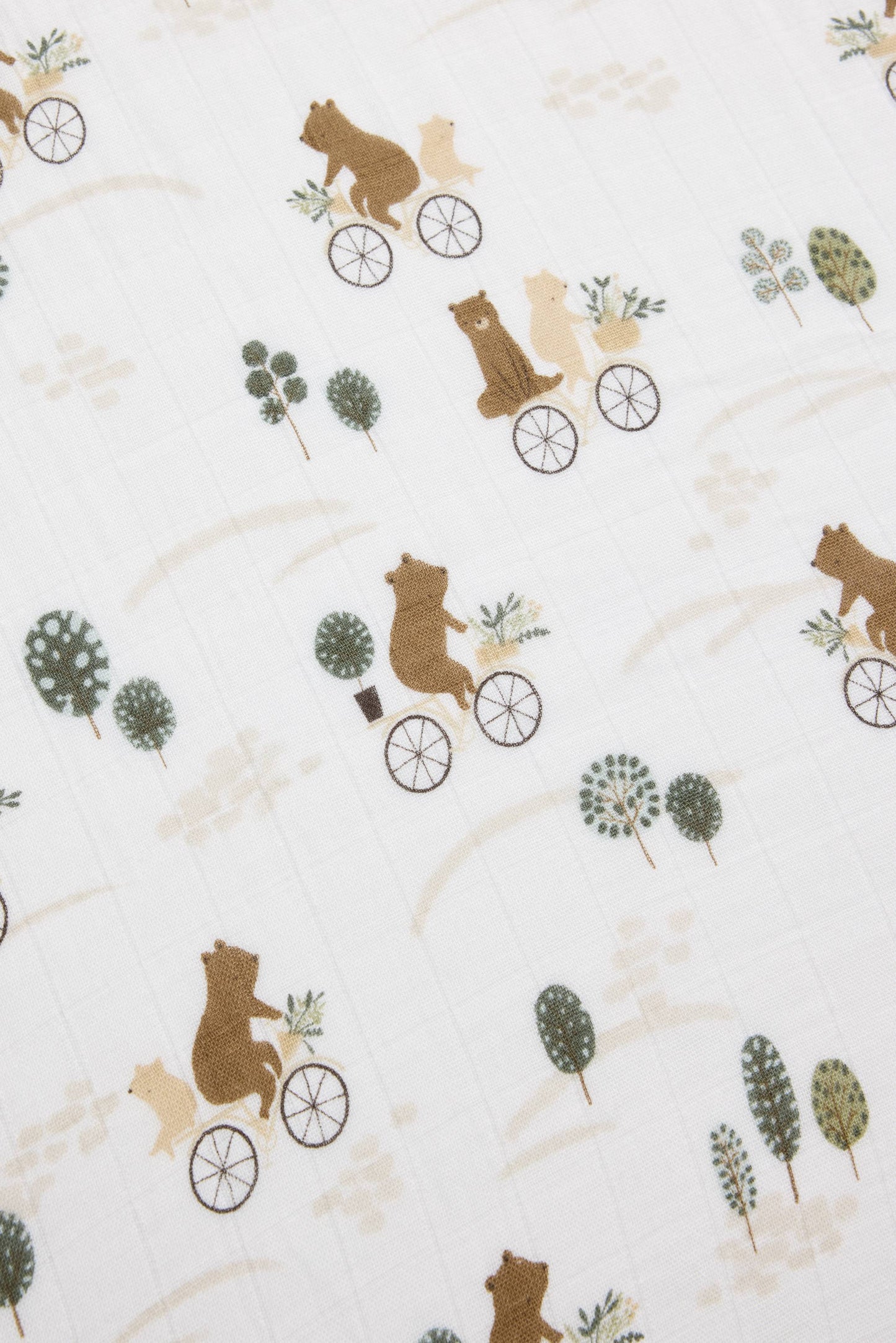 Muslin Fitted Crib Sheet - Bears on Bikes