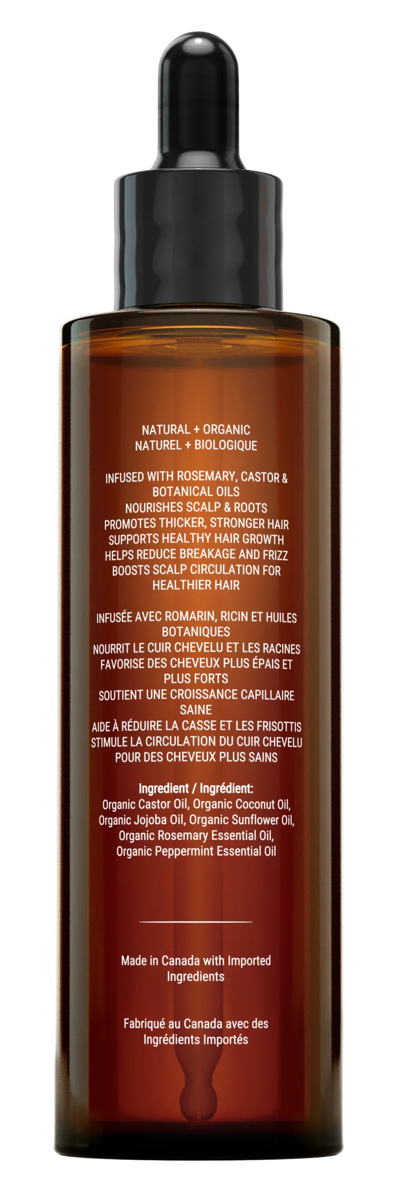 Huile capillaire canadienne Grace Rosemary + ricin – L'ultime relance des racines pour l'activation du cuir chevelu et le soutien de la croissance