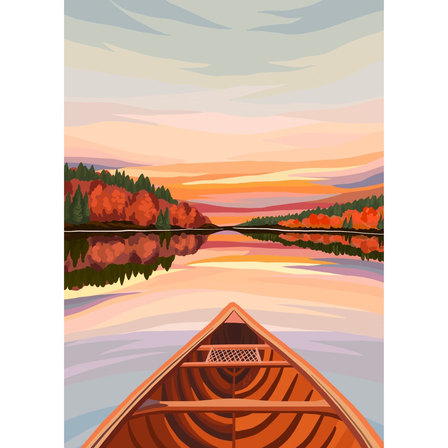 Canoë à l'aube | Puzzle de 500 pièces pour adultes | Conçu au Canada par Kelsey Voss