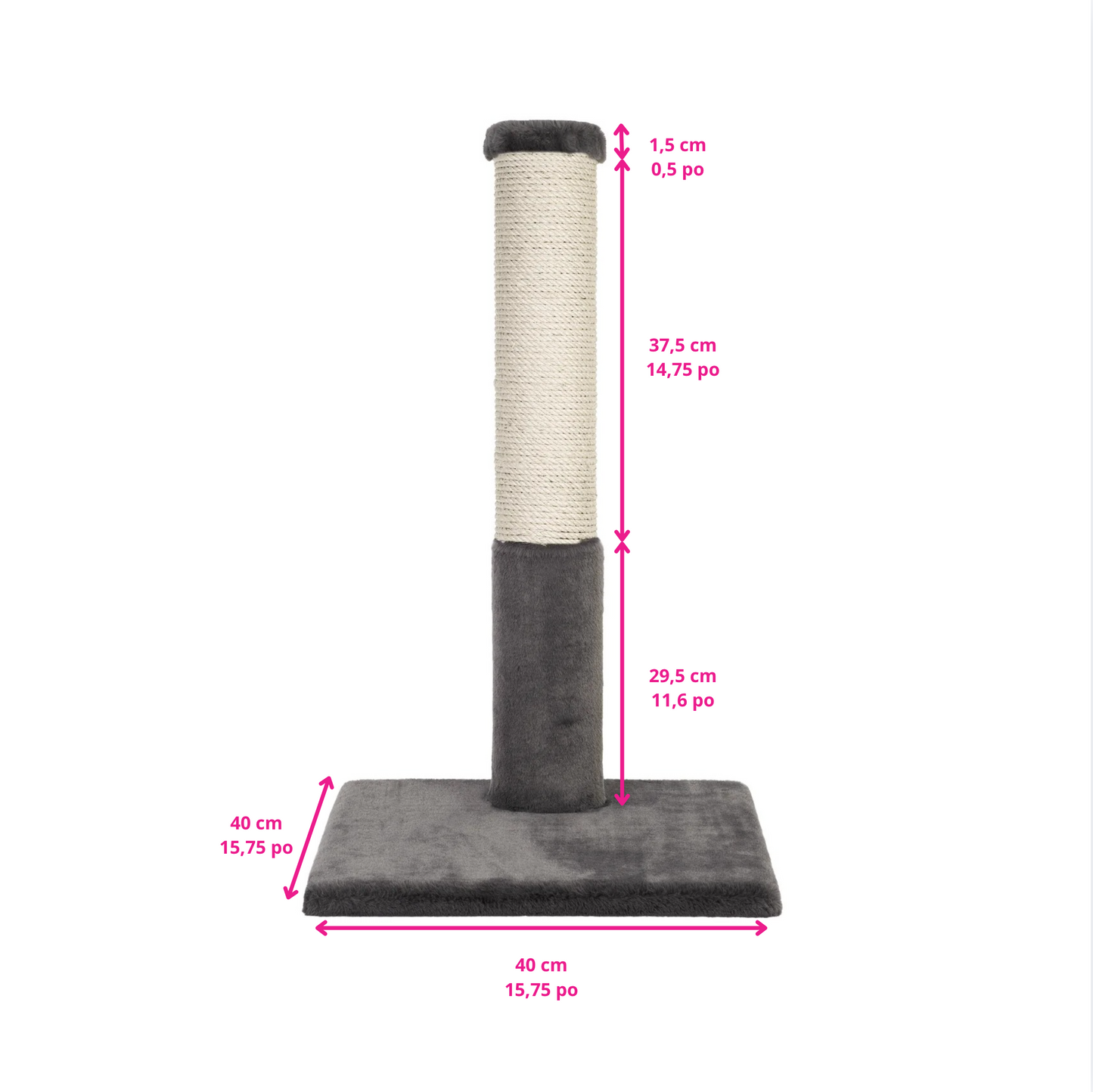 Noba Classic Arbre à chat 71 cm - Peluche grise