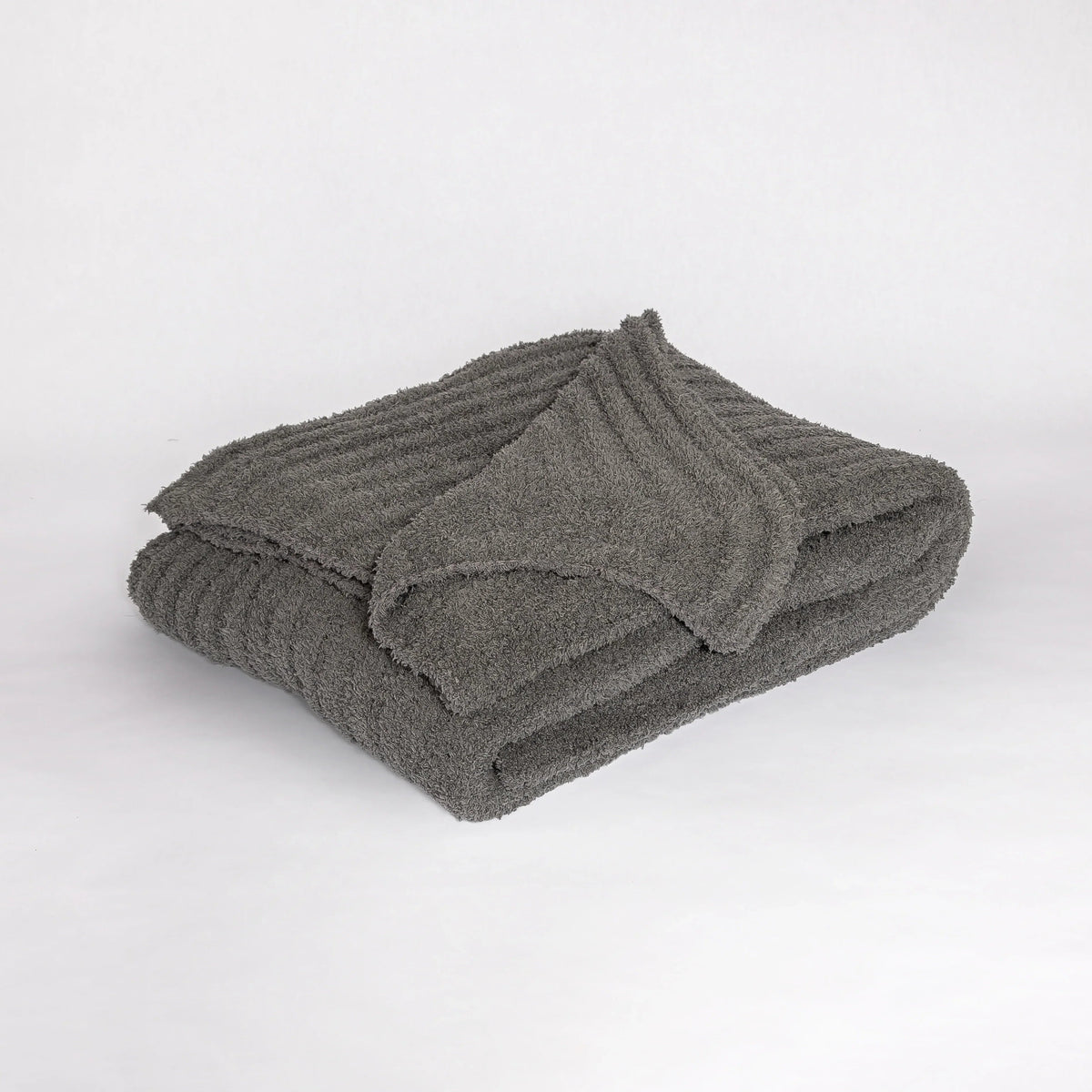 Charcoal Ribbed Extended Throw