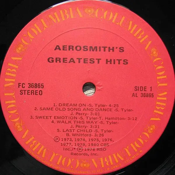 Aerosmith - Aerosmith's Greatest Hits - 1980 Original!