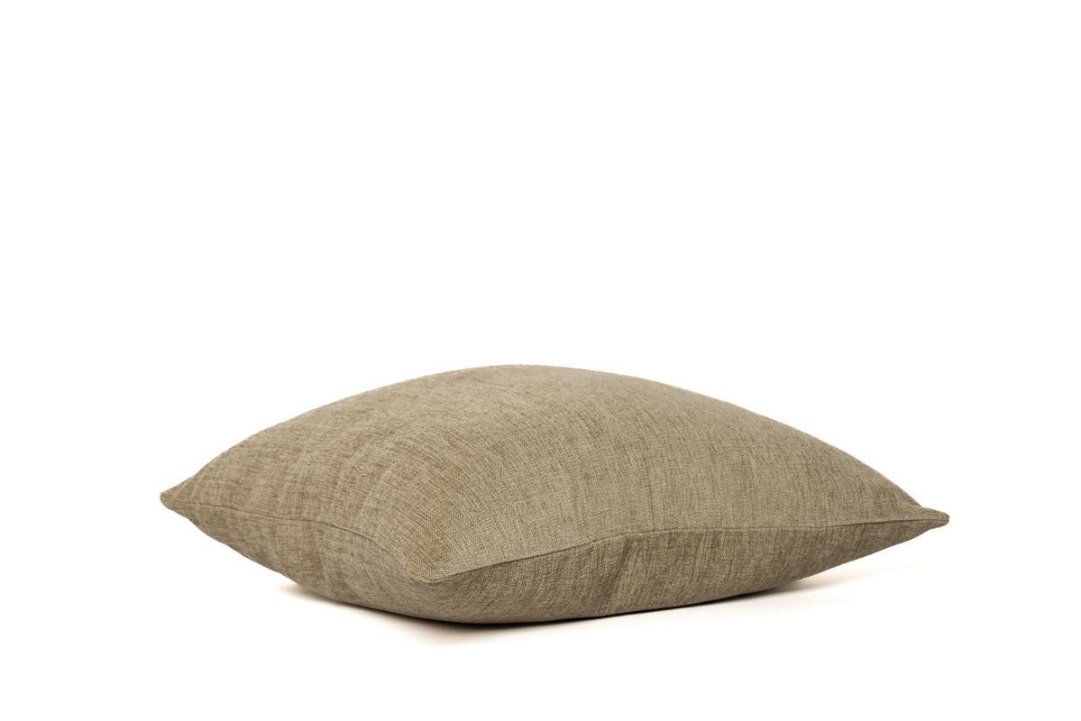 Housse de coussin chenille écrue
